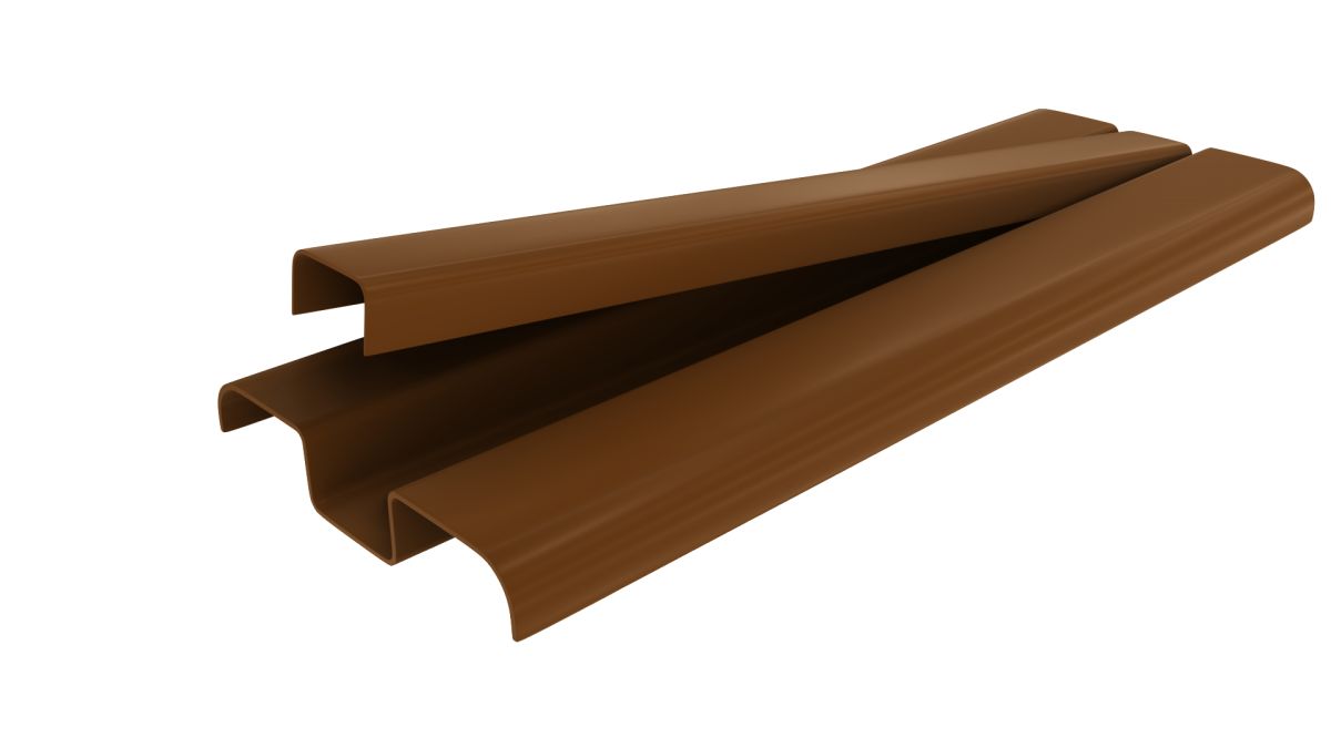 Brown Slatted Baseboard PVC