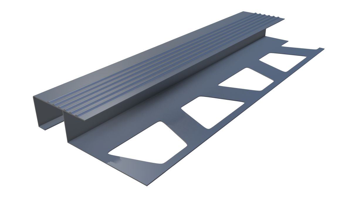 Matte Double-Sided Aluminium Tile-In Stair Profile