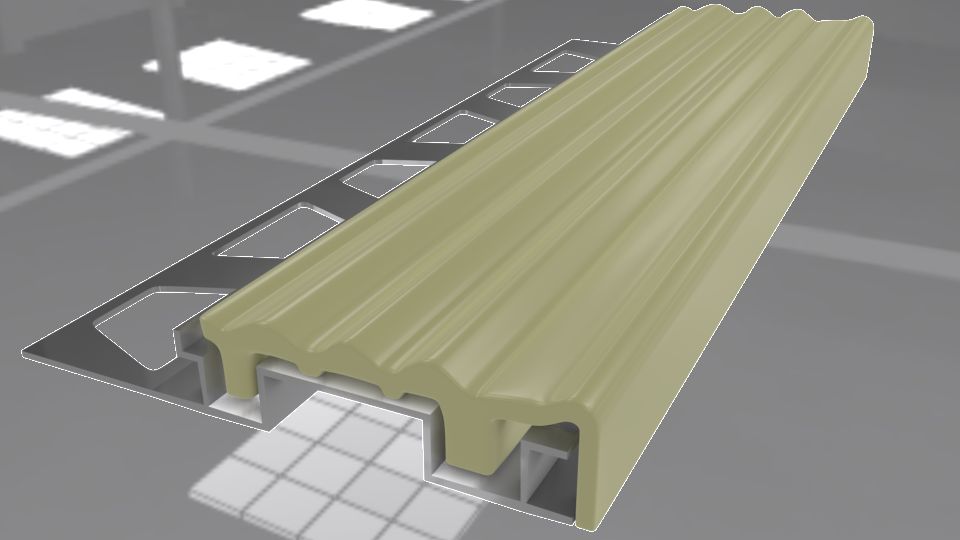 Beige Rubber Stair Step Profile ALM+PVC